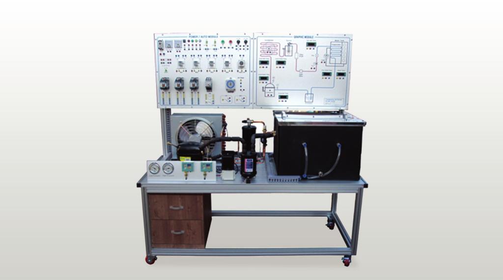 ED-5855 ICE THERMAL STORAGE SYSTEM The experiment on temperature, pressure, automatic control of the deice with Ice Accumulation and mechanical trouble The comprehension of refrigeration system with
