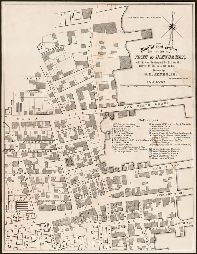 Map of the burned district of town, drawn by newspaper editor Samuel
