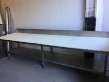 table w/ stainless steel under shelf - 10'