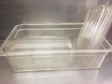 112 (5)22qt poly food containers - (5)22qt poly