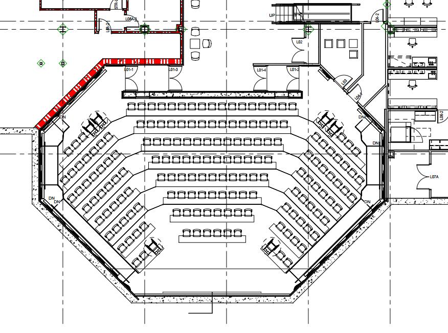 7 AUDITORIAM INTERIOR ELEVATION Reference: Sheet A8.1.1 FURNITURE PLAN Reference: Sheet AI2.