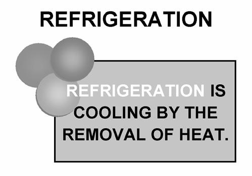 11. Refrigeration is cooling by the removal of heat from a substance or space. 13.