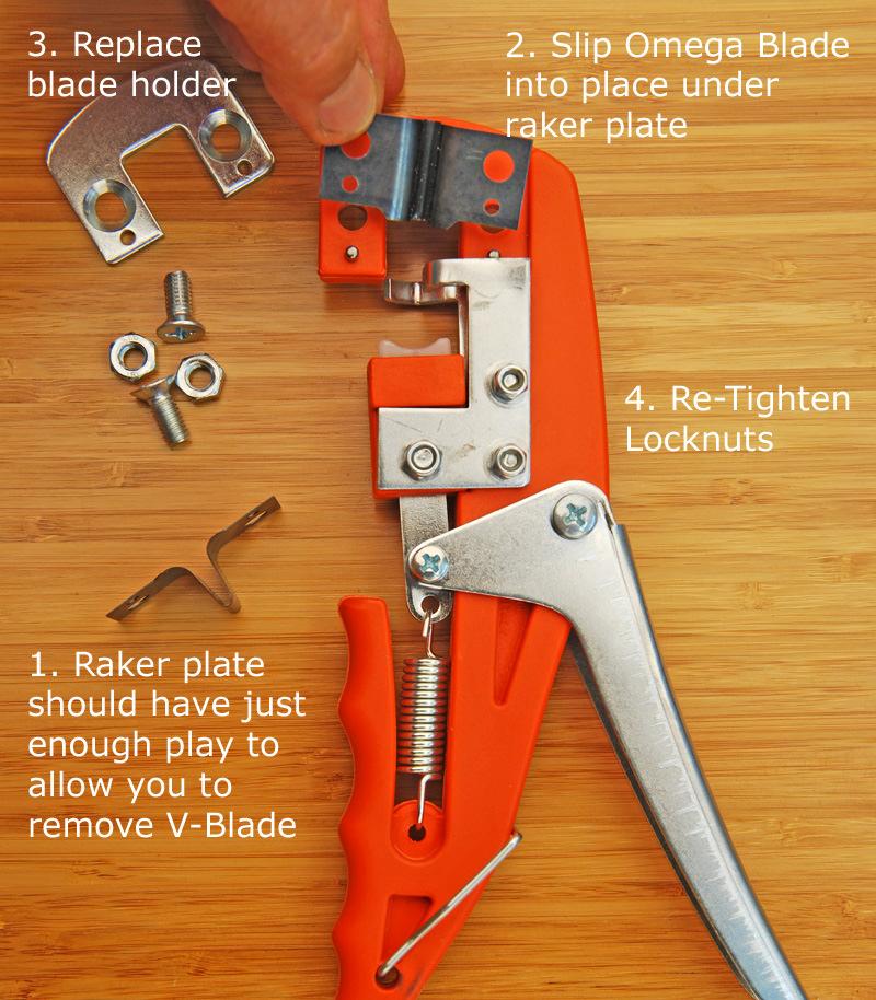 Instructions for changing to the T-Blade and Budding Anvil are on the next page.