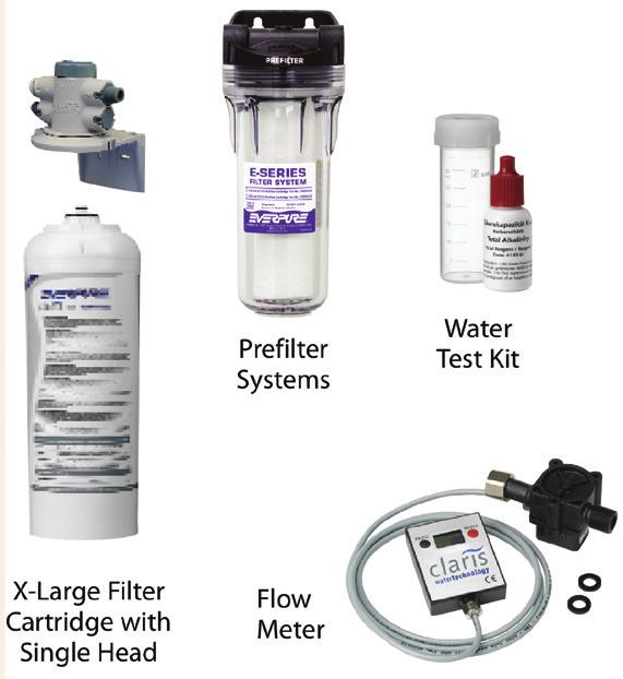 Water treatment systems Claris For delivering high quality filtered water Claris Water Treatment System (CWT-06) includes: one (1) Pre Filter one (1) Claris Flow Meter one (1) Claris X-Large Steam