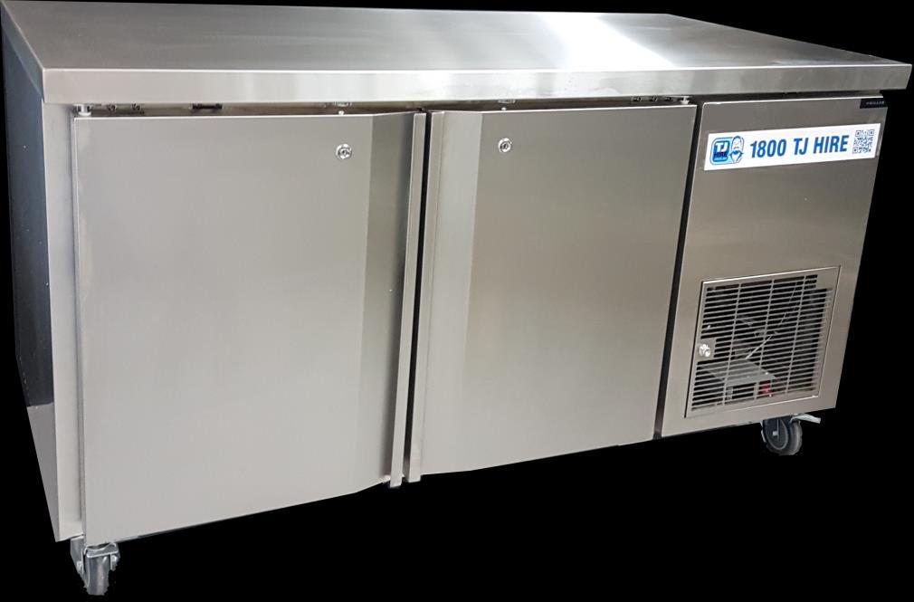 UNDERCOUNTER 2 DOOR FRIDGE Undercounter 2 Door Fridge 382 Litre 1500 mm stainless bench top Digital controller and digital temperature display Dynamic fan forced cooling system with