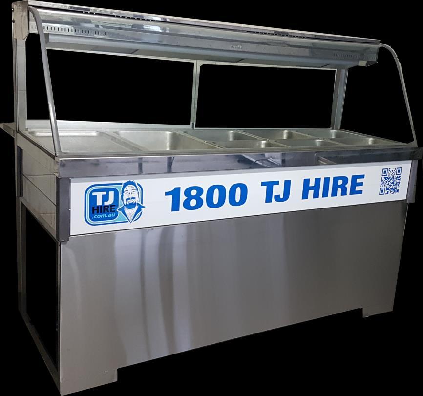 HOT FOOD BAR 5 MODULE Curved Glass Double Row Hot Food Display Bar Fits 5 full size bain marie trays