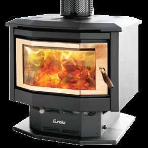 Eureka Duet The Eureka Duet has been designed to provide maximum exposure to the flames dancing within the woodheater through its twin panoramic bayview glass doors.