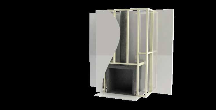 Zero Clearance Cabinet (EZCC) Eureka insert woodheater of your choice Non-combustible hearth (Full) Must extend 20mm beyond rear of EZCC For further information in regards to raising your Insert or