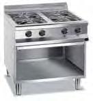 APRG-49P APRG-89P APRG-89FE APRG-89FG Burners 2 4 4 4 Open stand * * - - Hinged door closed cabinet - - - - Electric oven