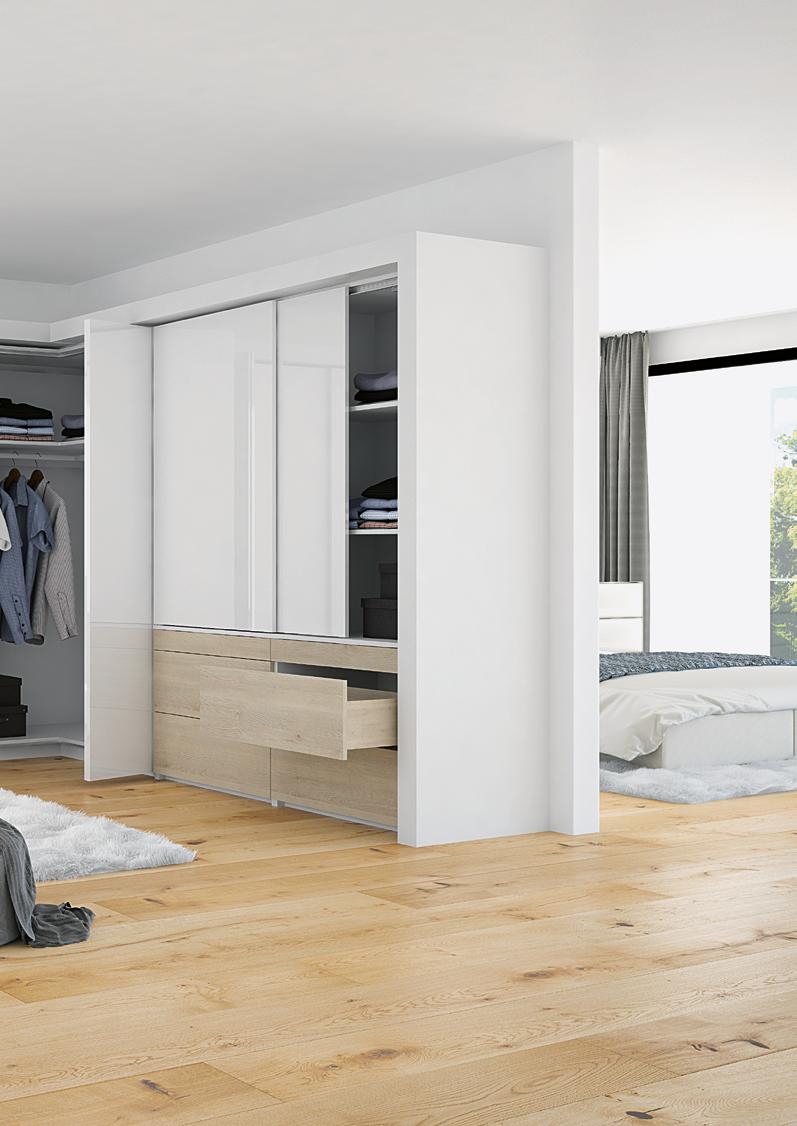 3 4 2 5 3. Lifting column system LegaMove: the top panel in the cabinet moves easily down for convenient access. 4. Sliding door system TopLine M: attractive design for small-format sliding door cabinets.