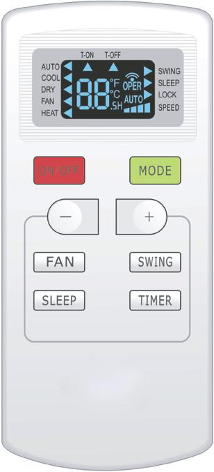 Operation of wireless remote control Names and functions of wireless remote control For presetting temperature increasing. Press this button,can set up the temperature, when unit is on.