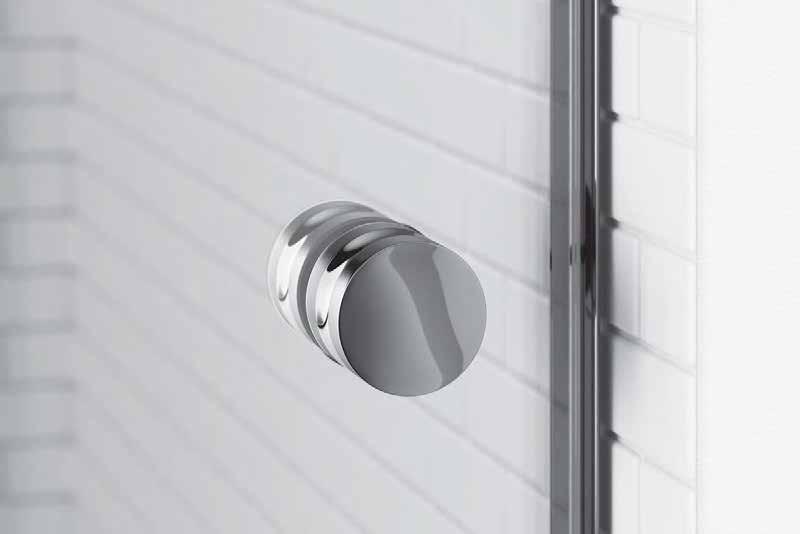 HARDWARE FINISHES 935 DOOR & PANEL CLEAR GLASS I CHROME FINISH Setting the trend for clean look and ease of operation, the