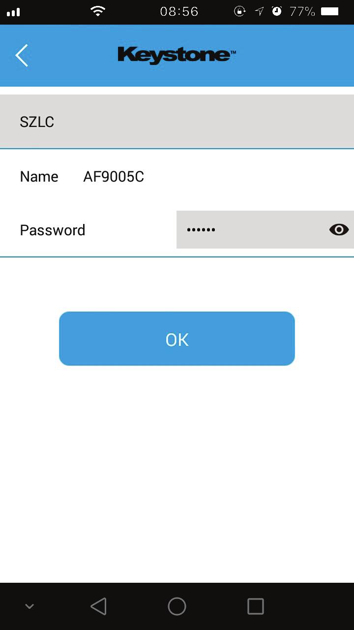 If the connection to APP with Wifi is failed, the will appear.