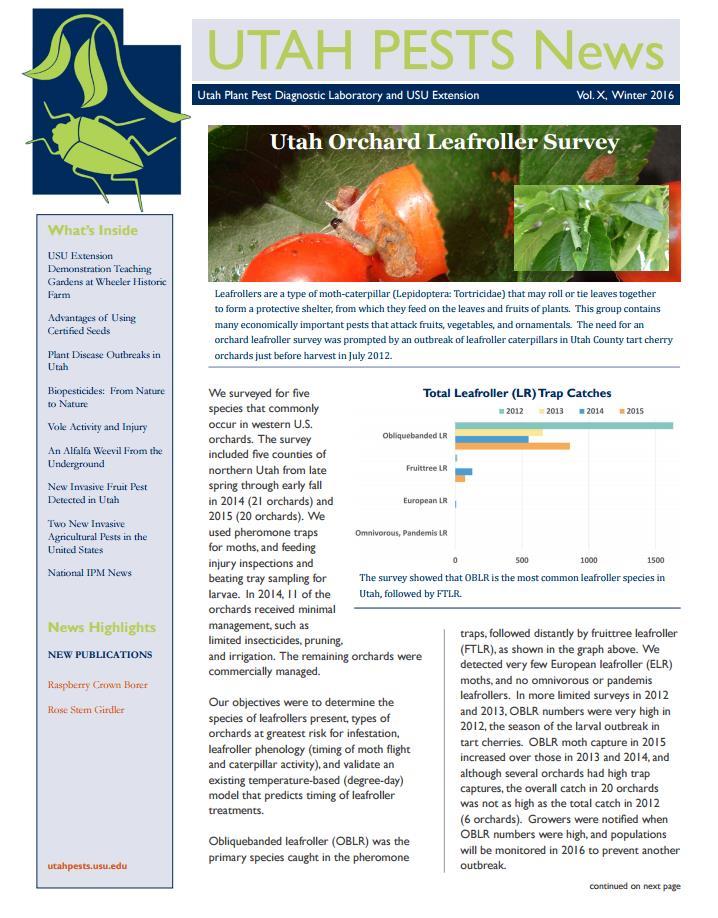 Utah Pests News Quarterly newsletter on