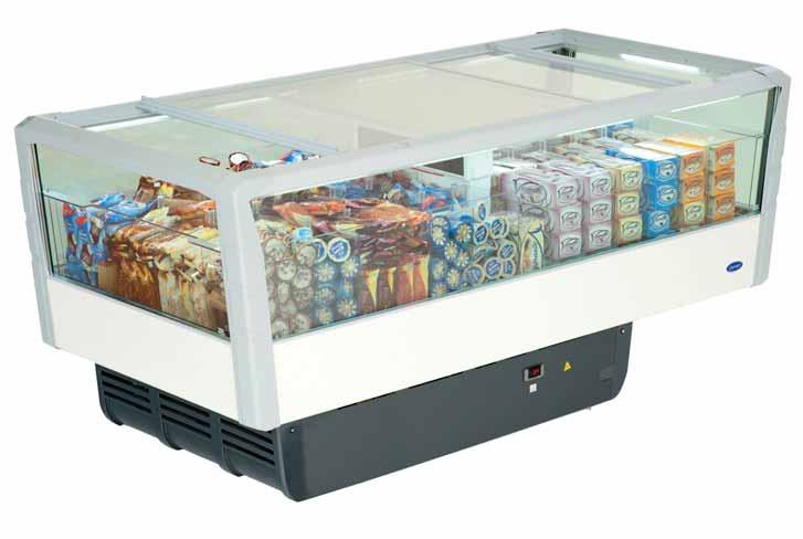 Premor Plug-in freezer & switchable island for promotional sales Benefi ts at a glance Promotion in view Excellent product visibility and quick orientation High storage capacity for chilled and