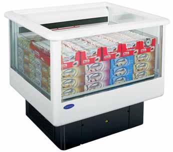 Crystal Switchable Plug-in chiller & freezer island for promotional sales Benefi ts at a glance Transparency is a customer magnet Perfectly fi tting for small shop areas Two-in-one solution for