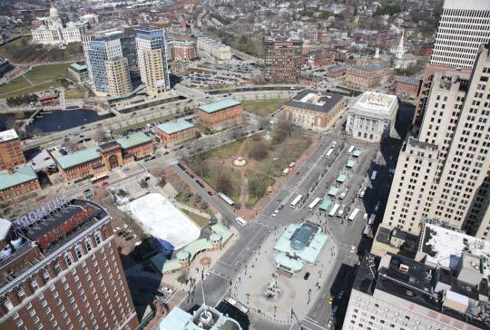 KENNEDY PLAZA NOW Once a stately civic plaza bookended by Providence City Hall and the Federal Building / US Courthouse, Kennedy Plaza has suffered as a public space over the past two decades.