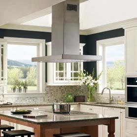 CHIMNEY WALL HOODS Our chimney style wall hoods create a dramatic focal point in the kitchen.