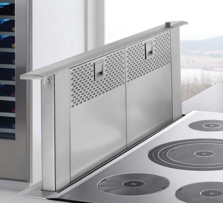 DOWNDRAFT FEATURES & BENEFITS PLANNING INFORMATION MODEL OPTIONS Thermador Downdraft Hoods are available in 30 and 36-inch widths to fit your kitchen plans and are meticulously crafted for both