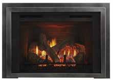 ESCAPE-I35 FIREBRICK 35" viewing area Ideal size for larger fireplaces Up to 40,000 BTUs 6 oak-style logs Anti-refective glass ClearVue screen