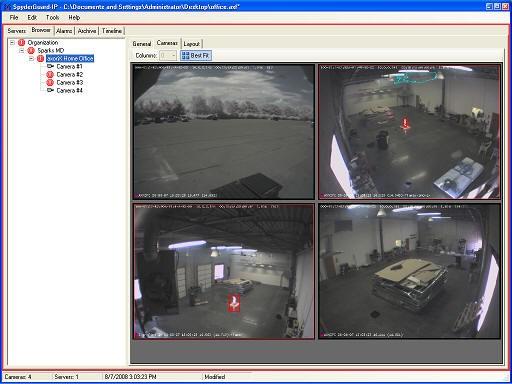 SITUATIONAL AWARENESS Each time a fire, smoke and/or motion event is detected by one of the SigniFire IP video smoke detection cameras, SpyderGuard automatically switches to live feed of the event