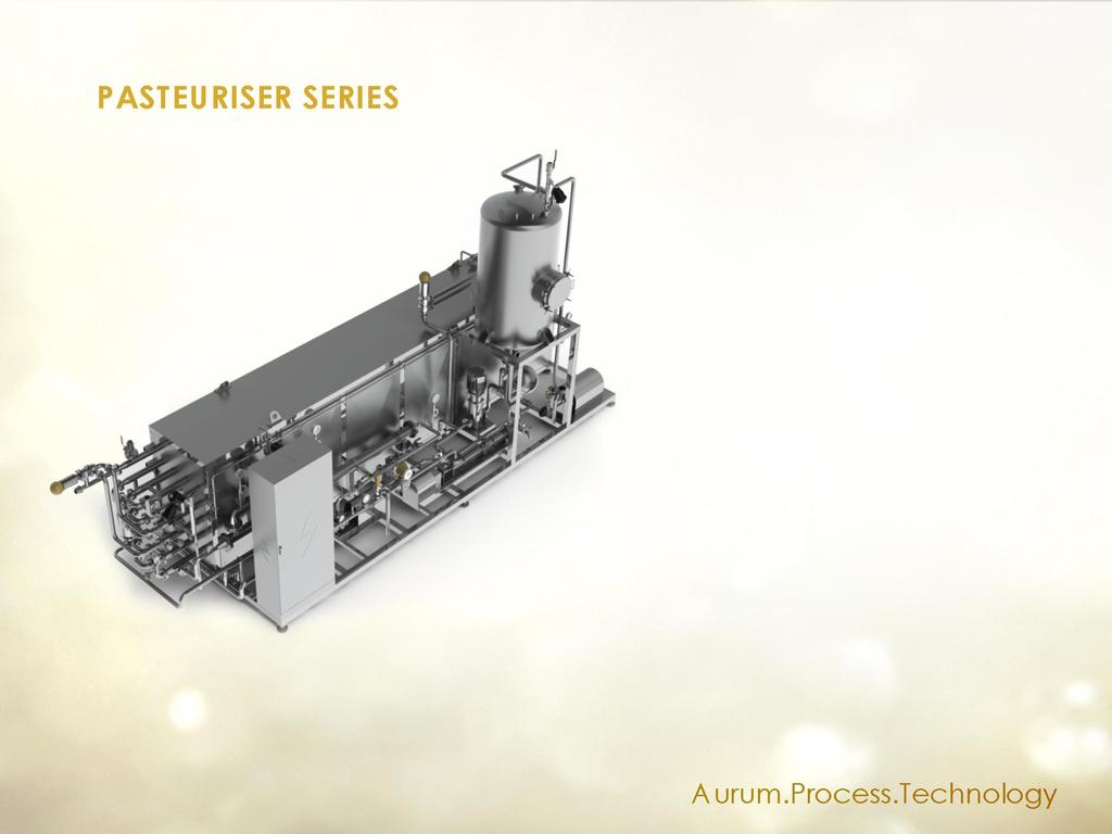 The pasteuriser designed by Aurum Process Technology allows to work with the HTST (High Temperature Short Time) method, that is the product is subjected to a high temperature for a short time.