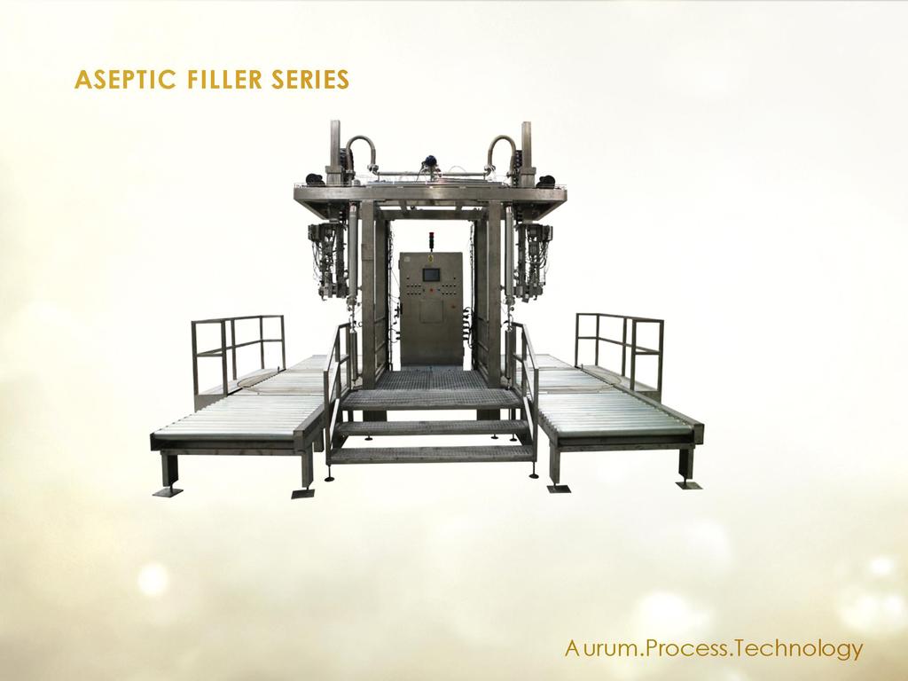 The aseptic filler type "Bag-in-Drum" and "Bag-in-Box allows products to be filled aseptically.