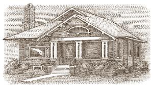 Architectural Style Example: Craftsman Style drawing from REALTOR Magazine, National Association of Realtors Craftsman --