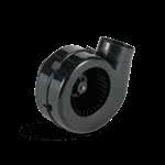 Die-cast aluminum housing with ball-bearing motor Thermoplastic PBT impeller Available in 7.