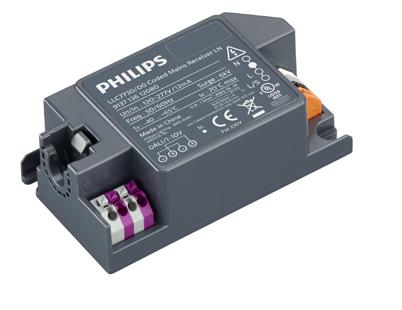 Built-in 6 kv surge protection Automatically detects the type of driver connected (DALI or 1 10V) and configures accordingly Coded mains receiver adaptor (Optional for L-L 380 to 480 V) For