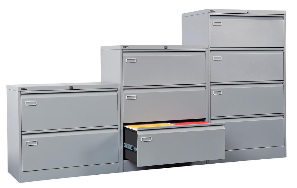 AC4 Side Filing Cabinets Each drawer has high sides for additional strength Two cross bars in each