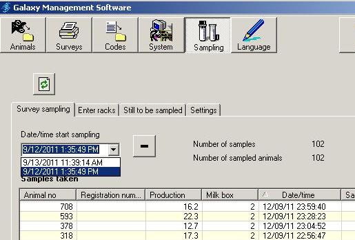 Ending a Sampling Period During the test, refer to the tab STILL TO BE SAMPLED to track the