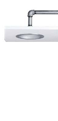 LABORATORY EYEWASHES & SHOWERS LABORATORY SHOWER SE-236-PR Horizontal supply, concealed ceiling mounted emergency shower.