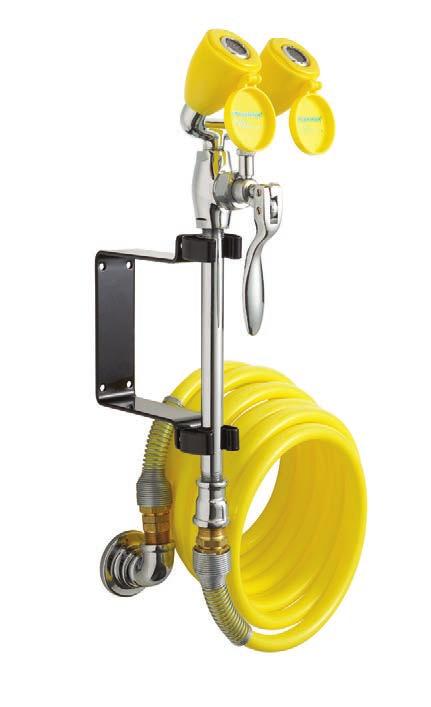 1 Certified SE-927 Eyewash & drench hose VB Vacuum breaker WALL-MOUNTED EYEWASH & DRENCH HOSE The Eyesaver Eyewash & Drench Hose features a wall-mounted installation attached to an extended bracket