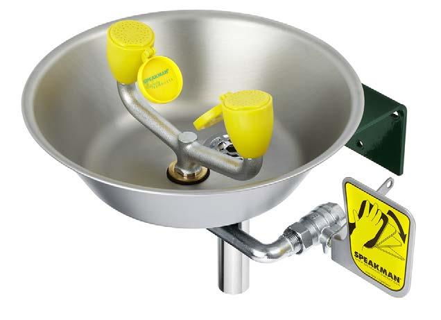 TRADITIONAL EYE & FACEWASH TRADITIONAL EYE/FACEWASH Wall-mounted eye/facewash with two, highly visible spray heads. Featuring a highly visible, ABS plastic or corrosion resistant stainless steel bowl.