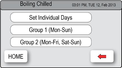 Select Group Set 1 if you wish to allocate the same time to all seven days.