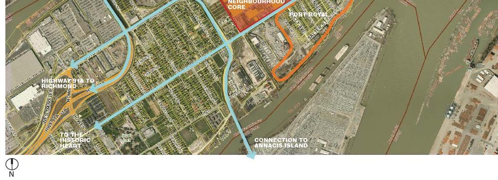 There is an established transportation network that will be enhanced by the new pedestrian bridge to downtown.