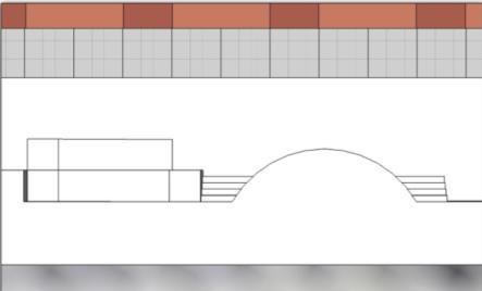 Plan Perspective Bumped out patio with curved stairs