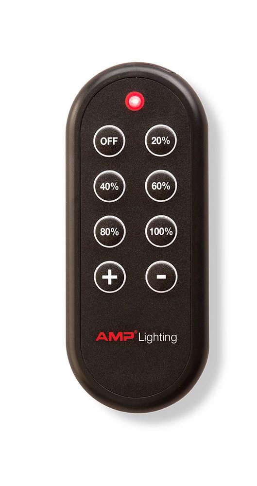 Accessories AMP ONE Design-Master LED Remote Control Dimmer Perfect Light Level in your Hand with AMP One Technology AMP One Technology encompasses the ultimate in lighting design control.
