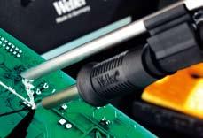 Tip Extraction FE (Fume Extraction) Soldering Irons Weller FE soldering irons feature a smoke absorption tube integrated into the handle.