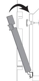 To ensure a safe operation: Double-check that the bottom of the window frame is correctly installed in the bottom support railing; Verify that the levers are hooked