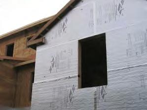 with R-19 damp spray cellulose cavity insulation and 2 (R-13) of foilfaced polyisocyanurate insulating sheathing.