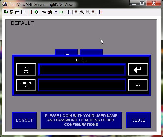 3. The login window appears as shown in Figure 3C. 3. PanelView Server Setup Instructions Figure 3C 4.
