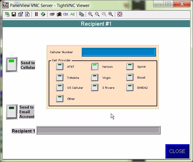 6. PLC Watchdog Messaging Setup and Operation 3. Press Recipient Setup to begin setting up the message recipients. You will be taken to the following screen. (See Figure 6D.) Figure 6D 4.