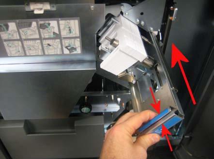 Squeeze the handles of the element drawer together and then push the drawer into the GP- 502.