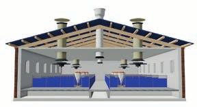 exhaust air chimneys High-velocity ventilation with ceiling inlets and