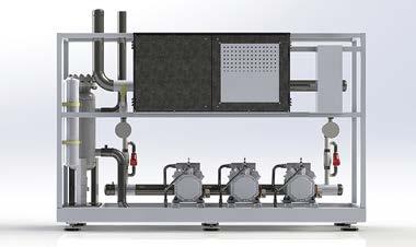 coolant of choice (ammonia, glycol, HFC etc.) in a parallel rack design that increases redundant capacity and refrigeration system availability.