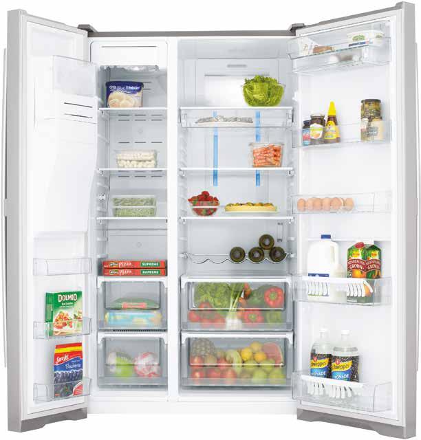Side by sides Like having a full freezer and fridge in one unit? The 700 litre side by side provides you with the maximum fresh food and freezer storage in one fridge with a wider fresh food section.