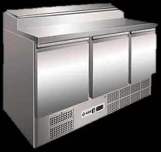 Kitchen Refrigeration-3 Door Under Counter with Prep Table Easy to clean 304 grade SS interior Complete SS body A unique, hinged night cover in pure SS for food safety Static cooling models with fan