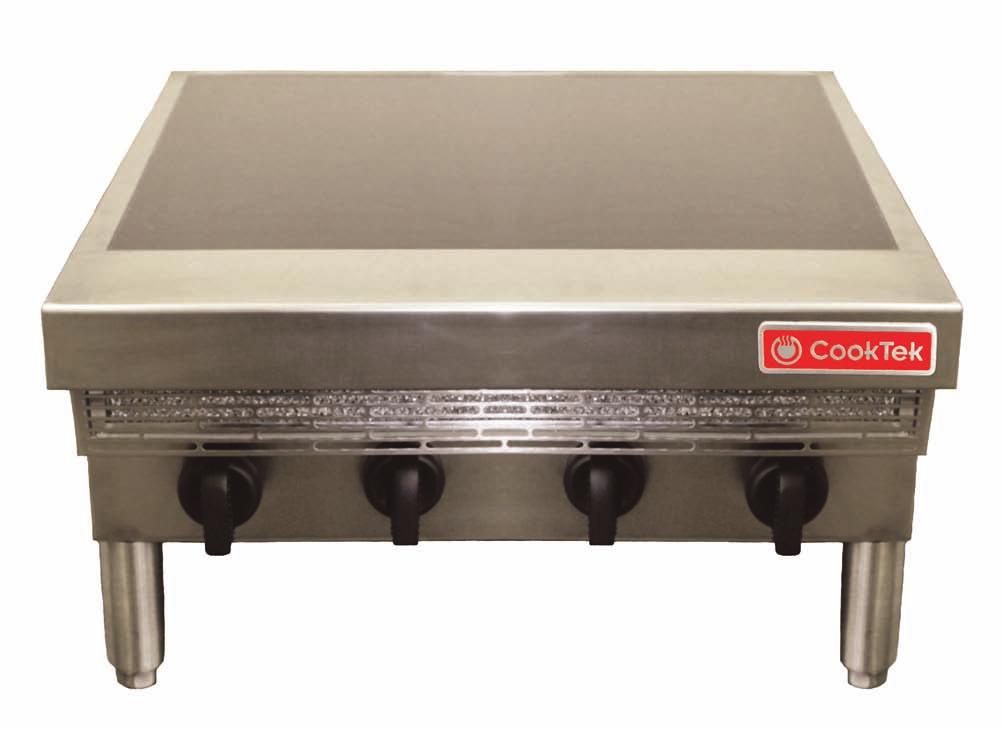Durability CookTek s commercial ranges were designed, built, and tested to withstand the rigors of a commercial restaurant environment.